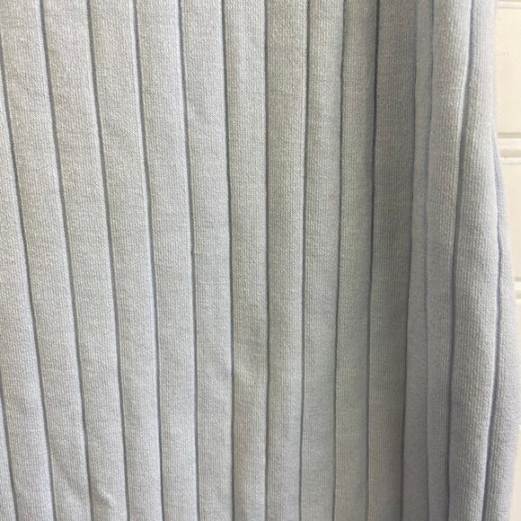 Le Lis Blue Ribbed Raw Hem Backless Sleeveless Fitted Square Neck Mini Dress - Picture 8 of 8